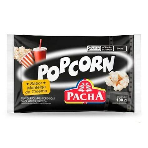 Pipoca Manteiga De Cinema - Pipoca para Microondas Pop Corn Pachá Sabor Manteiga de Cinema 100g ...