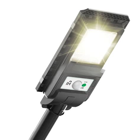 Luminaria Holofote Solar W Poste Ip Preta Ecosoli Ecosoli