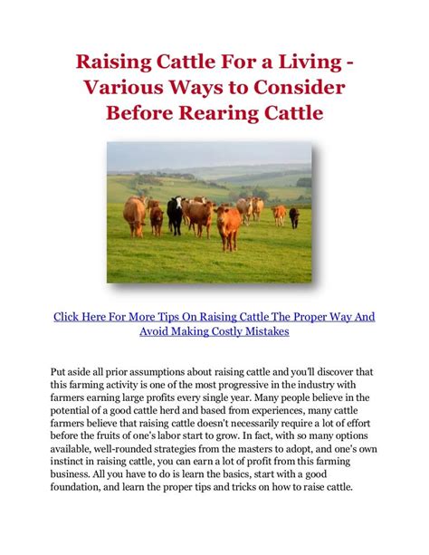 Raising Cattle For a Living - Various Ways to Consider Before Rearing…