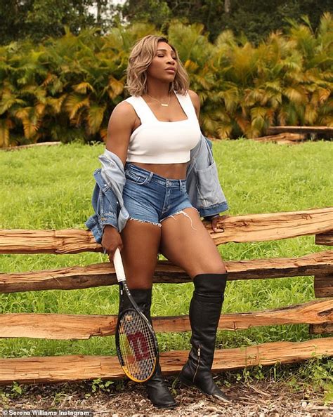 Serena Williams 41 Wows In Tiny Cut Off Shorts And Shows Off Rock