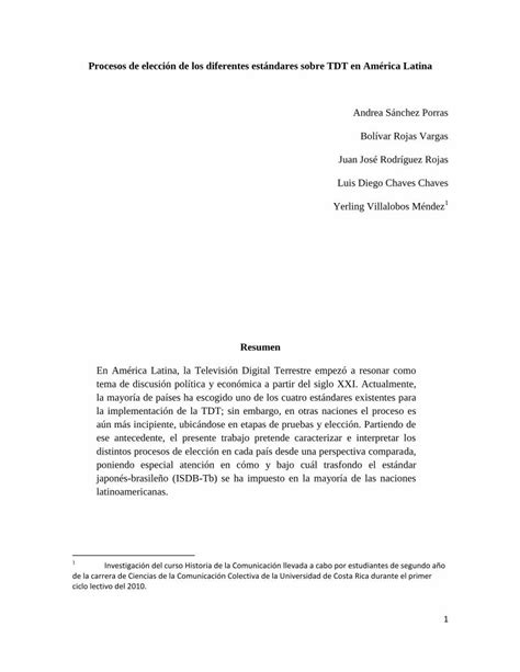 Pdf Procesos De Elecci N De Los Diferentes Est Ndares Sobre Pdf