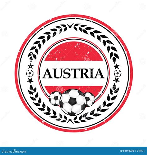 Printable Austria Football Team Label. Stock Illustration ...