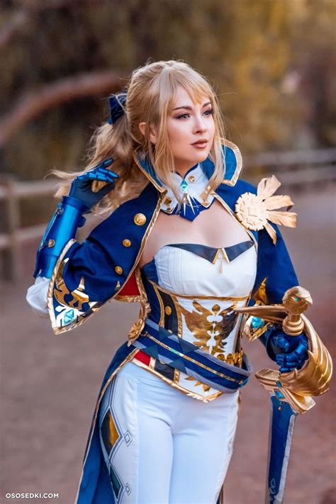 Hendoart Cosplay Genshin Impact Jean Patreon Cosplay Set Naked Cosplay Asian 9 Photos