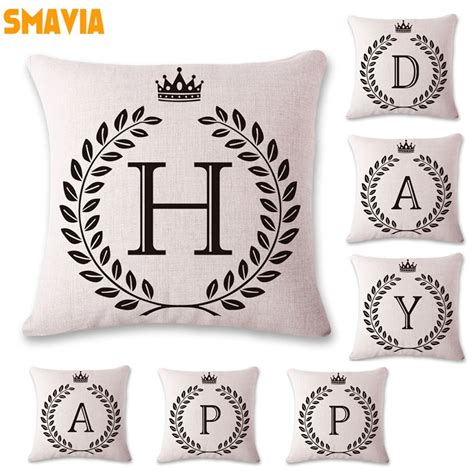 Smavia Hot Selling Letters Pillow Covers 100 Polyester Pillowcase