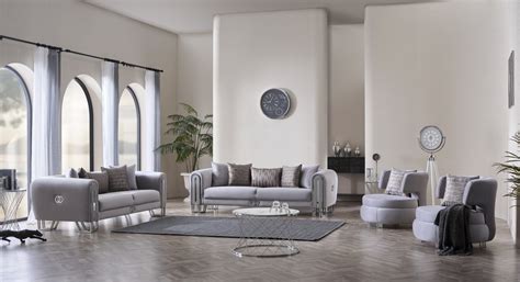 Kapadokya 3 Seat Sofa In Gray By Furnia 1StopBedrooms