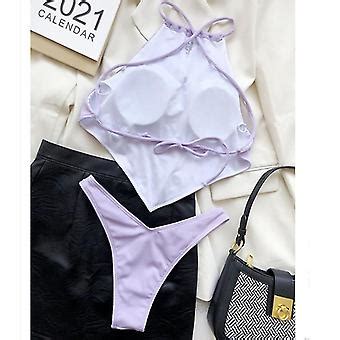 Kvinder Højtaljede Badedragt Todelt Badetøj Bikini Sæt Bikini Fruugo DK