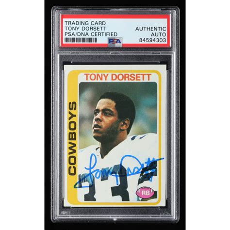 Tony Dorsett Signed 1978 Topps 315 RC PSA Pristine Auction