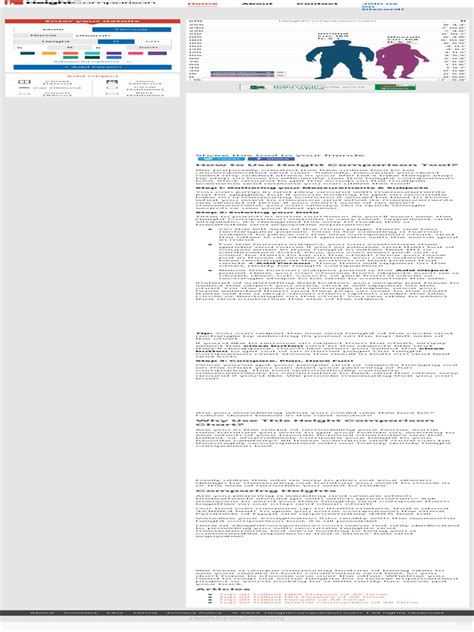 Height Comparison - Comparing Heights Visually With Chart | PDF