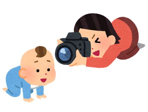 子供の写真を撮る母親のイラスト かわいいフリー素材集 いらすとや