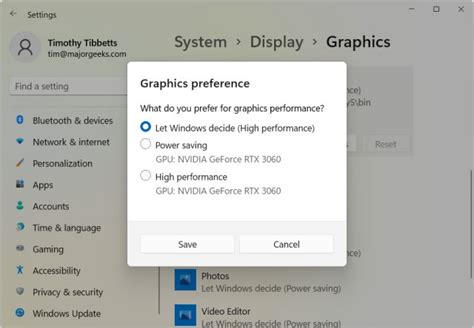 How To Change High Performance Or Power Saving Modes For Individual