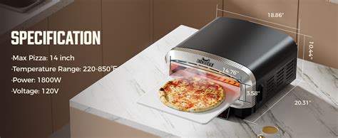 Big Horn 14 Inch Indoor Pizza Oven 850°f High Heat