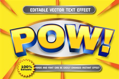 Effet De Texte Vectoriel Pow Modifiable Vecteur Premium