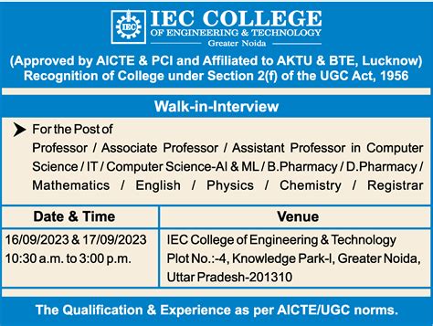 Associate Professor Job Vacancy At Iec College Of Engineering Technology