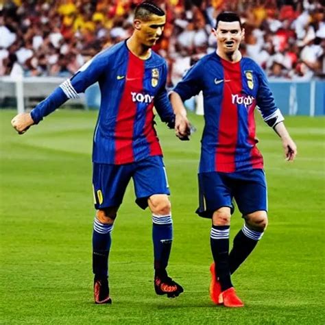 Cristiando Ronaldo Y Messi Juntos Arthub Ai