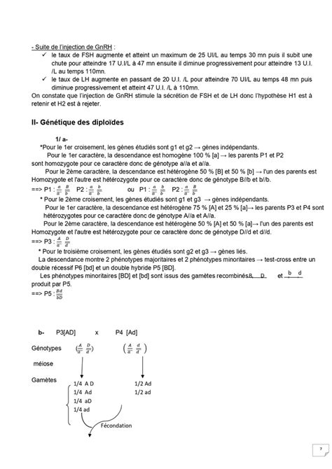 Bac Sc Exp Rimentales Sciences Svt Devoir De R Vision Corrig Bac Svt