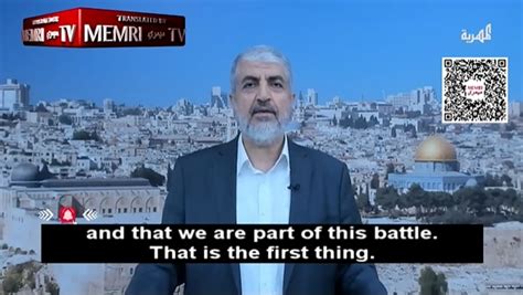 Former Hamas Leader Khaled Mashal Calls For 'Friday Of The Al-Aqsa ...