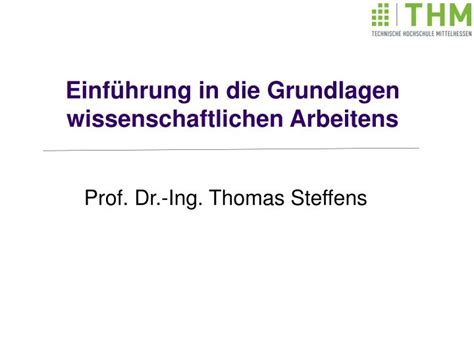 PPT Einführung in Grundlagen wissenschaftlichen Arbeitens