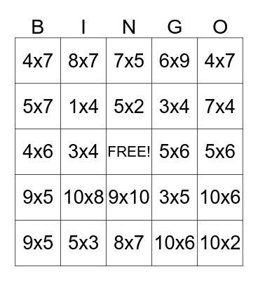 Math Bingo Cards on Bingo Baker