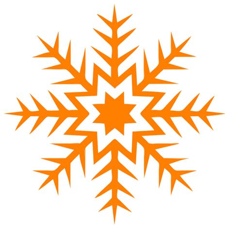 Orange Snowflake Clip Art