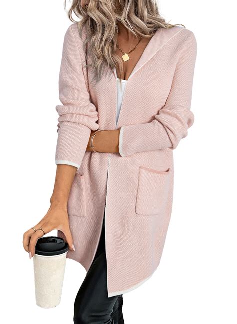 Eytino Womens Cardigan Hooded Long Sleeve Open Front Cardigan Oversized