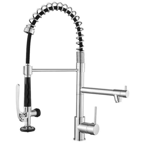 Single Handle Pull Down Sprayer Kitchen Faucet With Pot Filler In Chrome B C017c The Home Depot