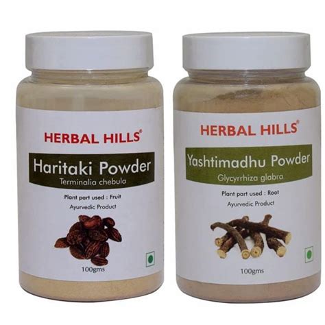 Herbal Hills Haritaki Powder And Yashtimadhu Powder 100 Gms Each JioMart