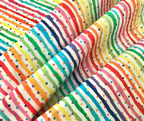 Confetti Stripe Cotton Or Flannel Fabric By The Yard Or Half Etsy