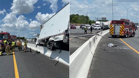 Houston Traffic Box Truck Crashes Into Light Pole On Beltway 8 In Nw Harris Co Abc13 Houston