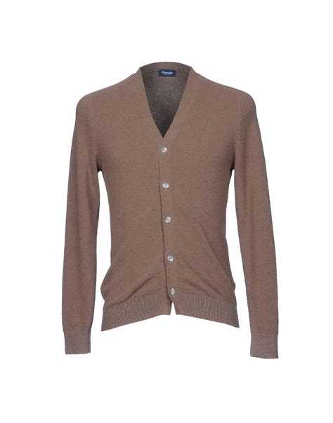 Drumohr Cotton Cardigan In Brown For Men Lyst