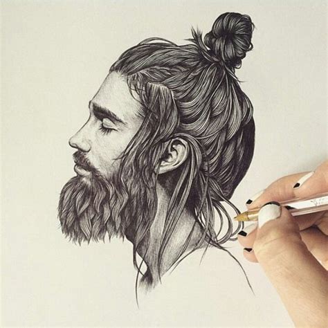 Man Bun Drawing