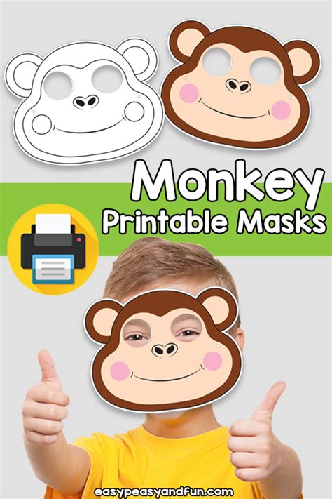 Printable Monkey Mask Template – Easy Peasy and Fun Membership