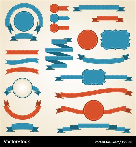 Set Of Retro Ribbons And Labels Royalty Free Vector Image