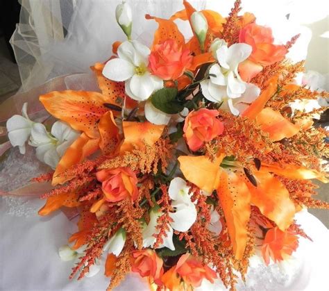 Hand Made Orange Blossom Bouquet And Boutonniere Set By The Budding