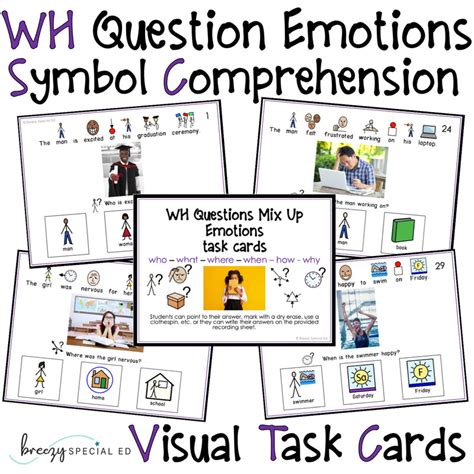 Wh Questions Emotions And Feelings Task Cards For Autism And Special