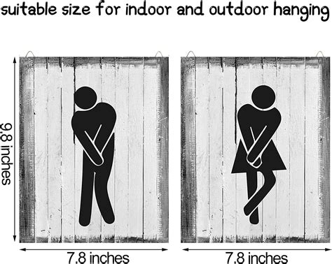 Buy Jetec Bathroom Sign Man Woman Bathroom Sign Funny Bathroom Sign