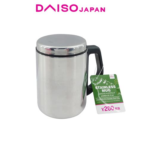 Daiso Double Walled Stainless Steel Mug With Lid Ml Lazada Ph