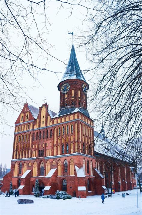 Cathedral In Kaliningrad, Winter City Landscape Editorial Photo - Image ...