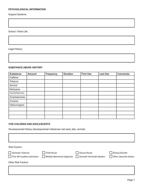 Psychiatric Assessment Evaluation Pdf Template