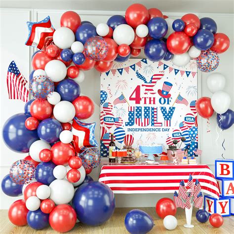 Buy 4th Of July Balloon Garland Arch Kit Independence Day Backdrop