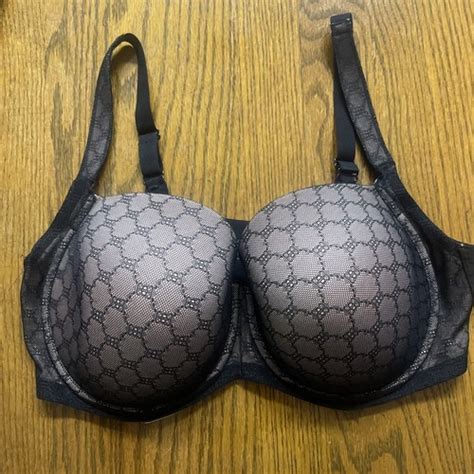 Soma Stunning Support Geo Lace Full Coverage Bra Black Nude Underwire