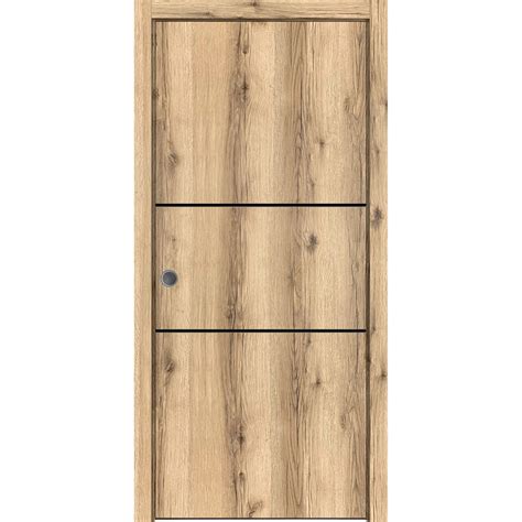 Sliding French Pocket Door 30 X 84 Inches With Planum 0014 Oak With