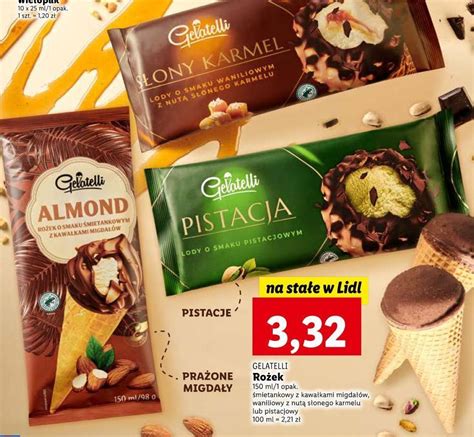 Promocja Rożek premium pistacja gelatelli Lidl