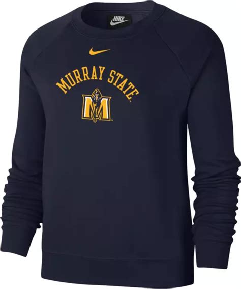 Nike Womens Murray State Racers Navy Blue Varsity Arch Logo Crew Neck