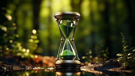 Premium AI Image Hourglass On Green Background