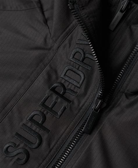 Womens Hooded Embroidered Sd Windbreaker Jacket In Black Superdry Uk