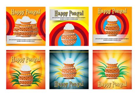 Happy Pongal celebration card poster 127950 Vector Art at Vecteezy