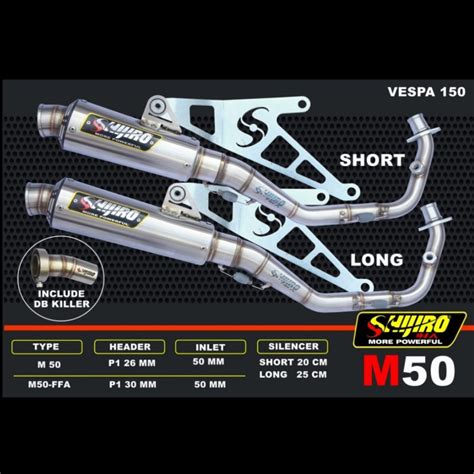 Jual Knalpot Vespa Matic 150 Type M50 Shijiro Racing Original Shopee