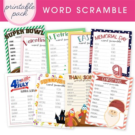 Word Scramble Printable Pack