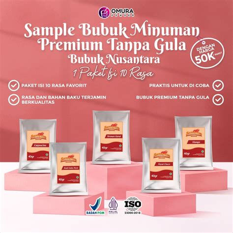 Jual Sample Paket Tester Sample Rasa Bubuk Minuman Premium Plain