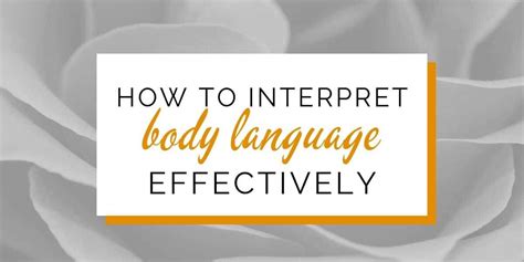 Interpreting Body Language Chart